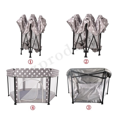 Wielofunkcyjny przenośny metalowy materiał Baby Playard składany kojec podróżny do użytku wewnątrz i na zewnątrz
