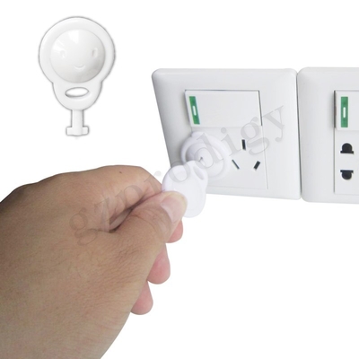 White Baby Safety Plug Protector 2-stykowe osłony gniazd z kluczem