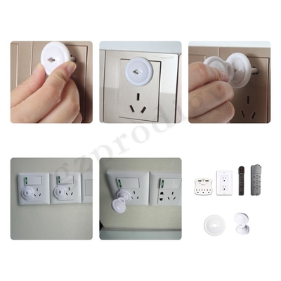 White Baby Safety Plug Protector 2-stykowe osłony gniazd z kluczem