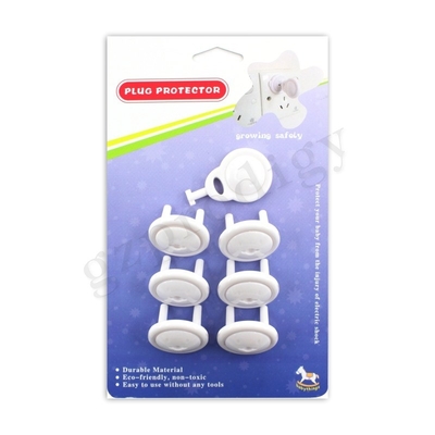 White Baby Safety Plug Protector 2-stykowe osłony gniazd z kluczem